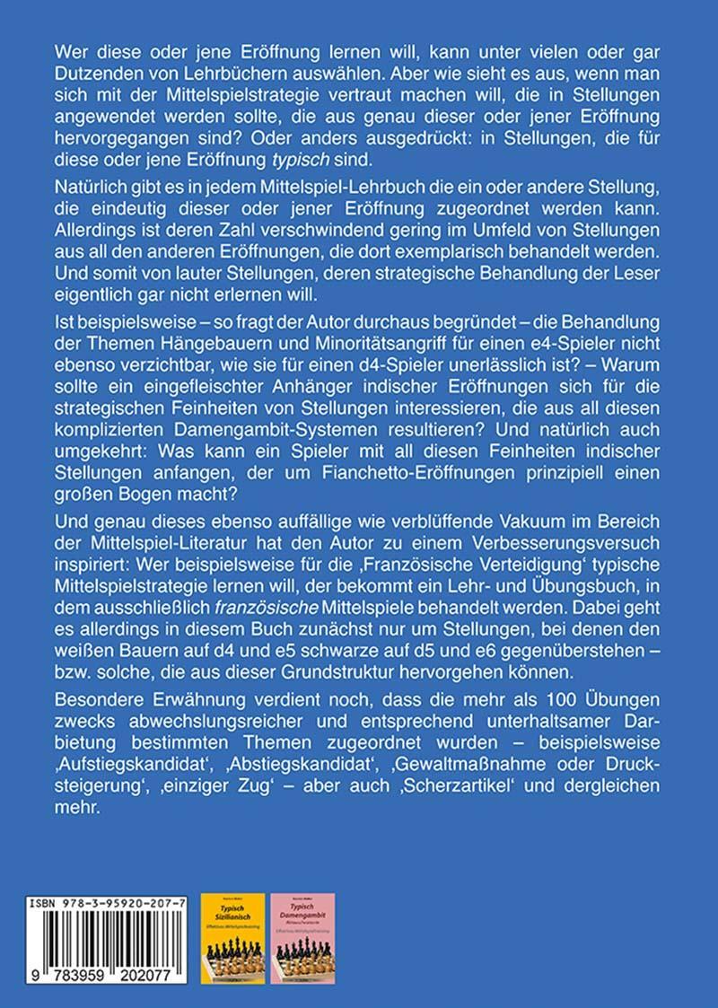 Rückseite: 9783959202077 | Typisch Französisch | Effektives Mittelspieltraining | Karsten Müller