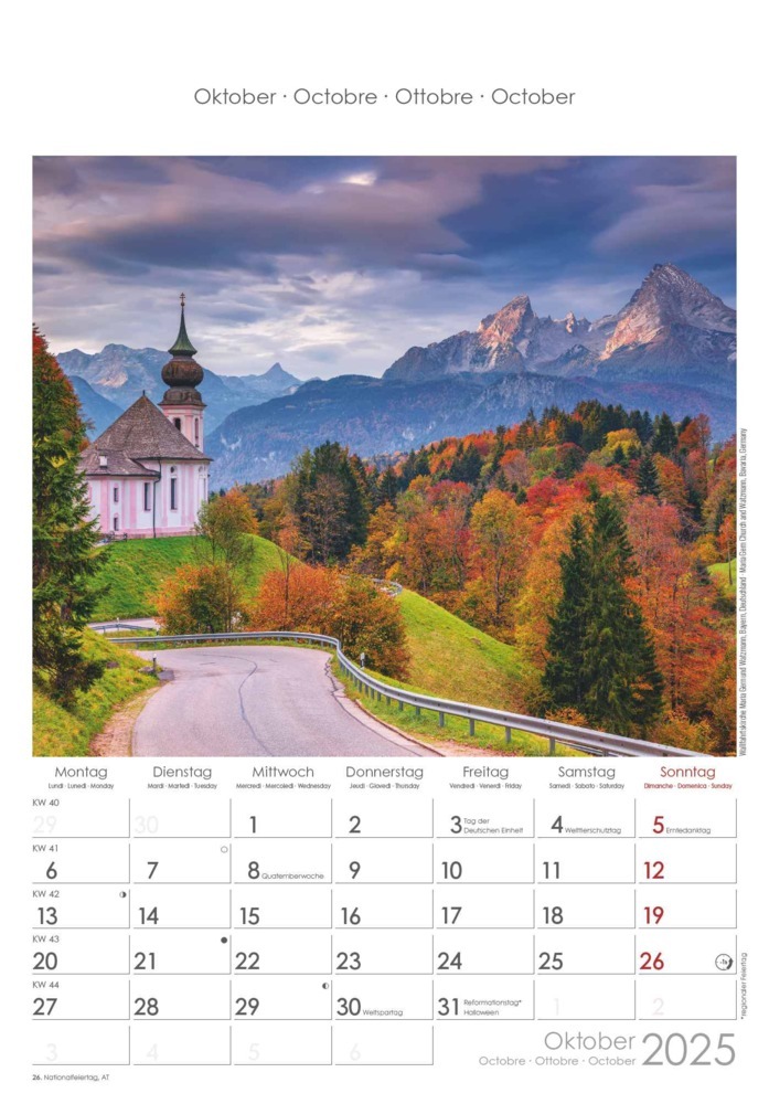 Bild: 4251732341091 | Alpha Edition - Alpen 2025 Bildkalender, 23,7x34cm, Wandkalender...