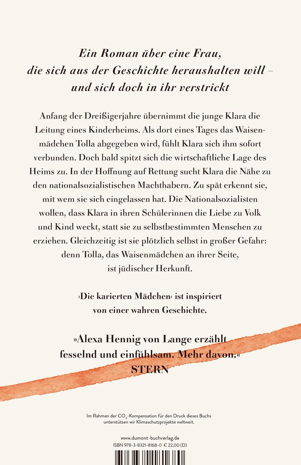 Rückseite: 9783832181680 | Die karierten Mädchen | Roman | Alexa Hennig Von Lange | Buch | 368 S.