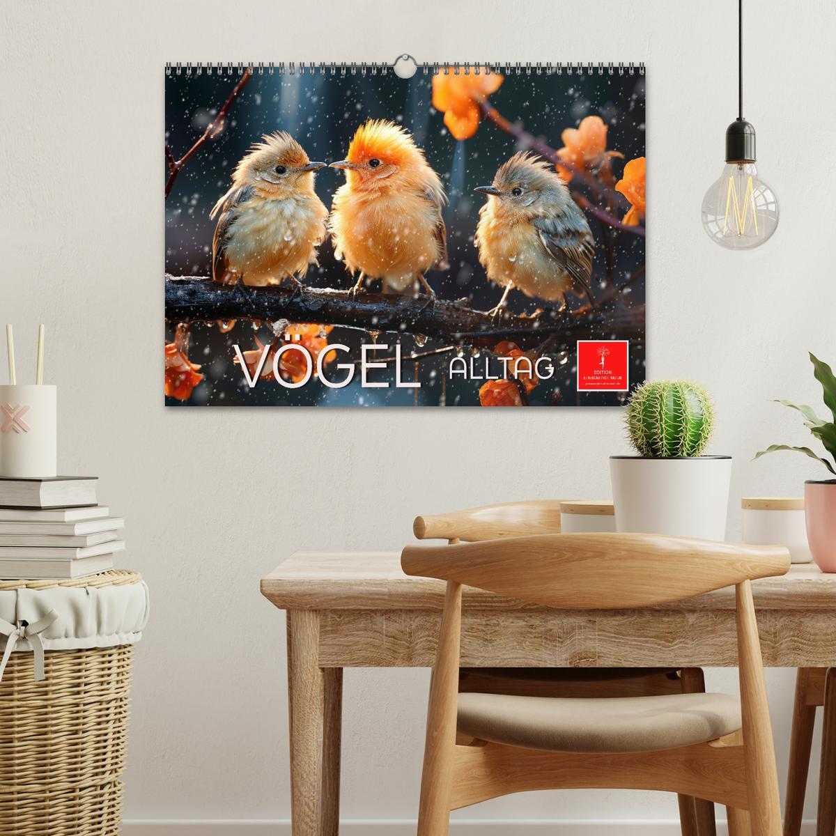 Bild: 9783383842160 | Vögel Alltag (Wandkalender 2025 DIN A3 quer), CALVENDO Monatskalender