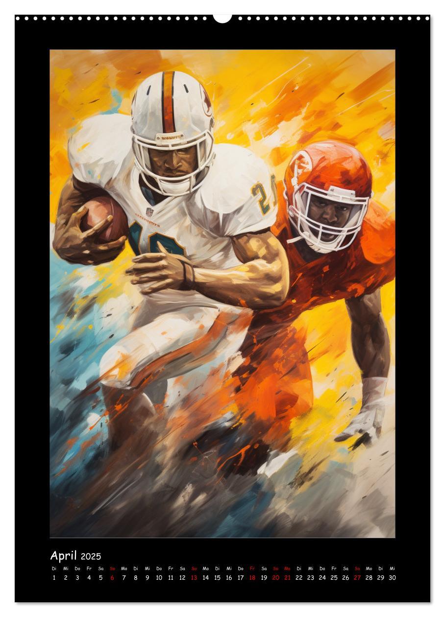 Bild: 9783435863730 | American Football. Paintings (Wandkalender 2025 DIN A2 hoch),...