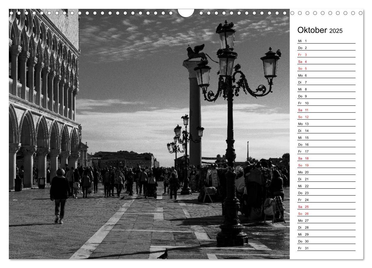 Bild: 9783435532735 | Venedig schwarz-weiß (Wandkalender 2025 DIN A3 quer), CALVENDO...