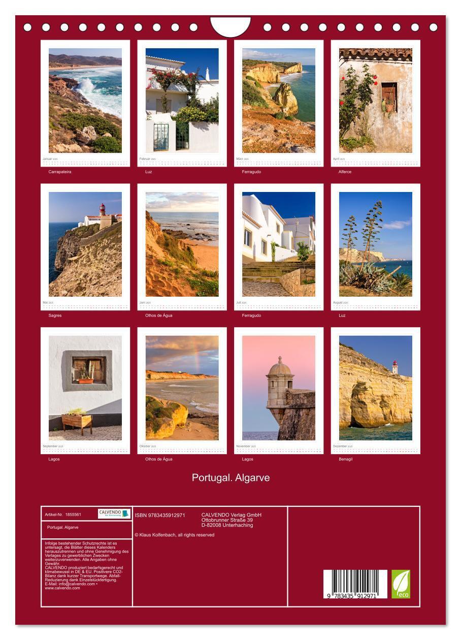 Bild: 9783435912971 | Portugal. Algarve (Wandkalender 2025 DIN A4 hoch), CALVENDO...