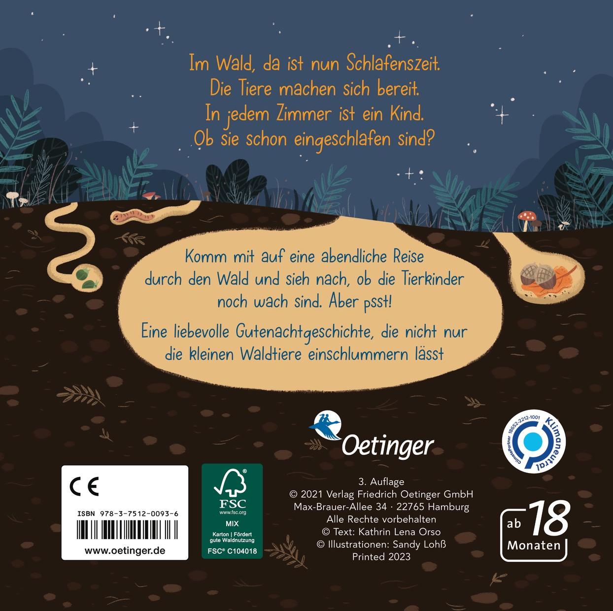 Rückseite: 9783751200936 | Ab ins Bett, kleine Tierkinder! | Kathrin Lena Orso | Buch | PAPPE