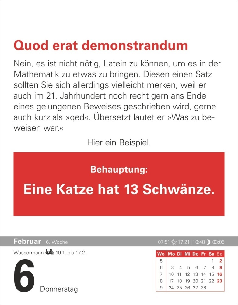 Bild: 9783840034466 | Der Mathematik-Kalender Tagesabreißkalender 2025 - Nachts teile ich...