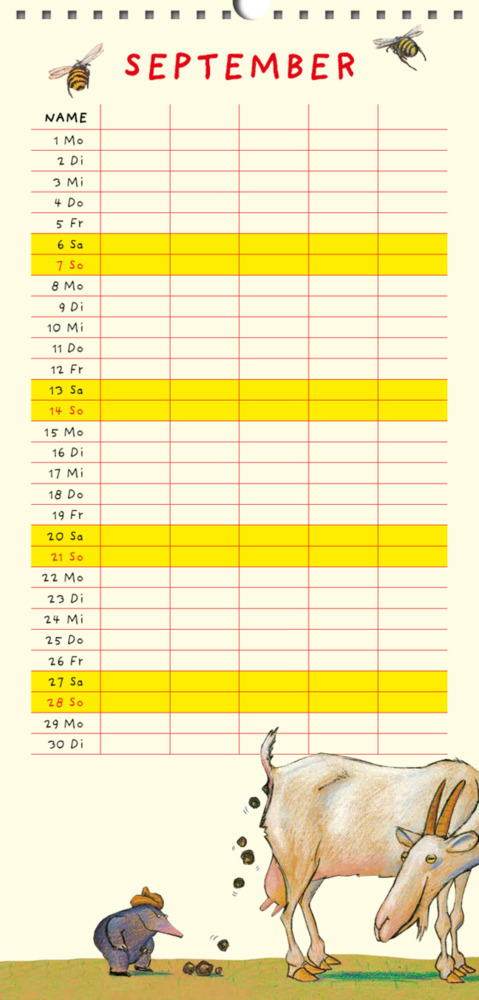 Bild: 9783779507307 | Wolf Erlbruchs Familienplaner 2025 | Wolf Erlbruch | Kalender | 13 S.