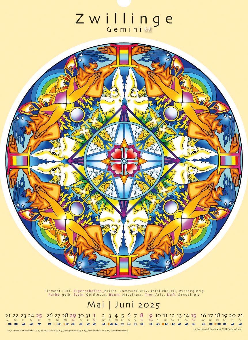 Bild: 9783948276331 | Sternzeichen-Mandalas. Kalender 2025 | Deva Padma | Kalender | 14 S.