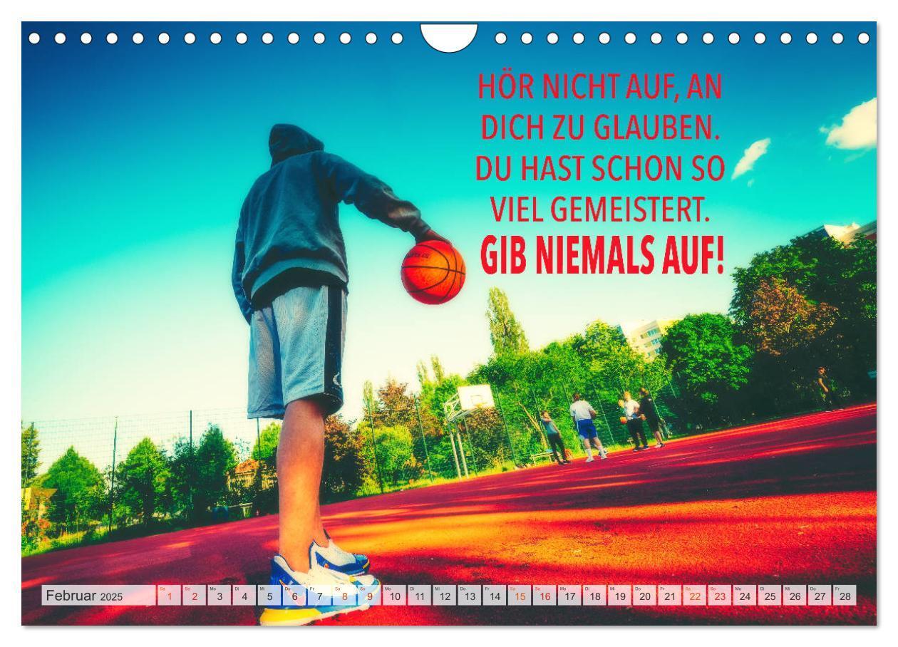 Bild: 9783435123377 | Positive Sprüche - Motivation und Basketball (Wandkalender 2025 DIN...