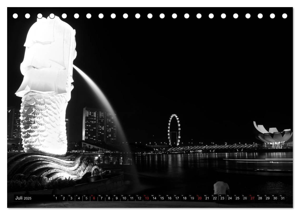 Bild: 9783435638031 | Singapur - Impressionen in schwarz - weiss (Tischkalender 2025 DIN...