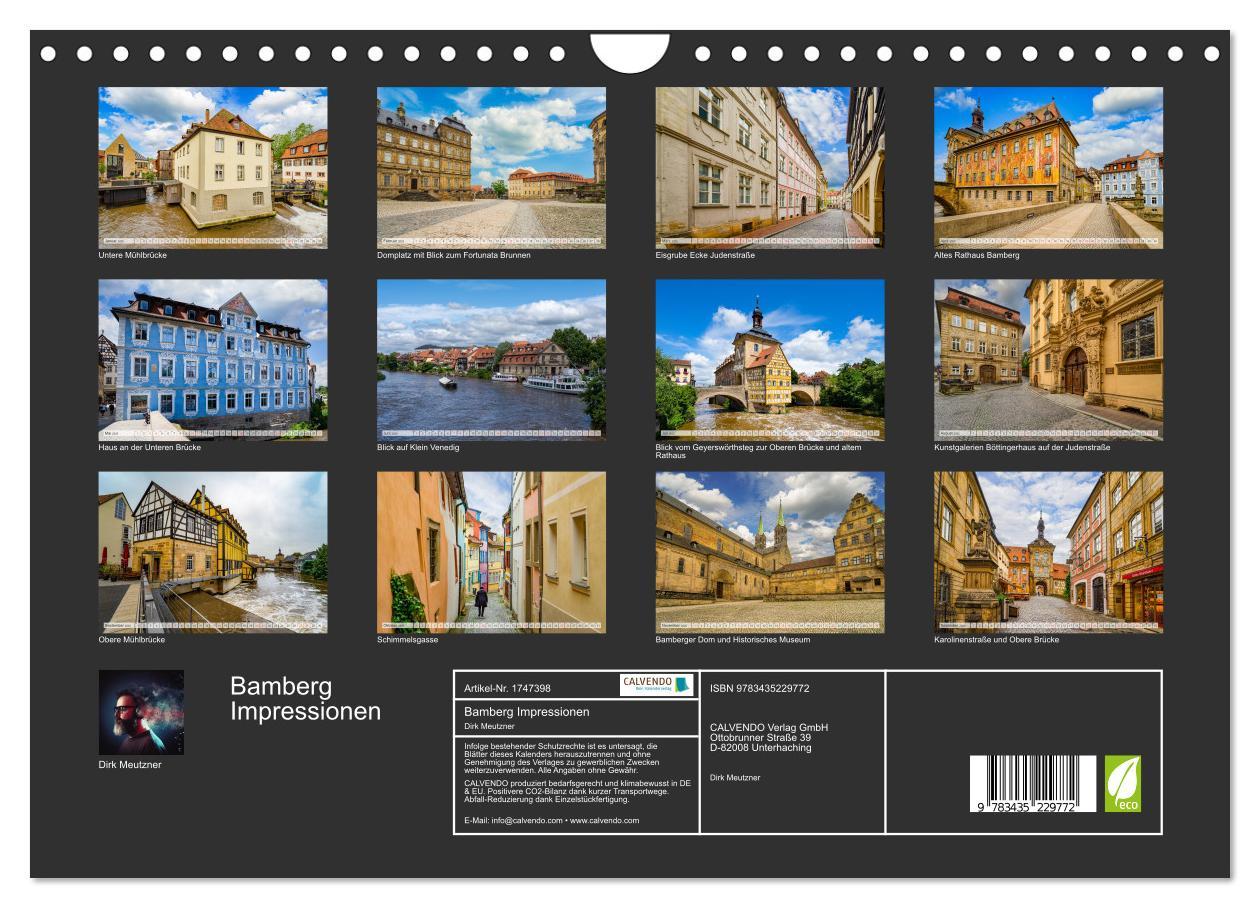 Bild: 9783435229772 | Bamberg Impressionen (Wandkalender 2025 DIN A4 quer), CALVENDO...