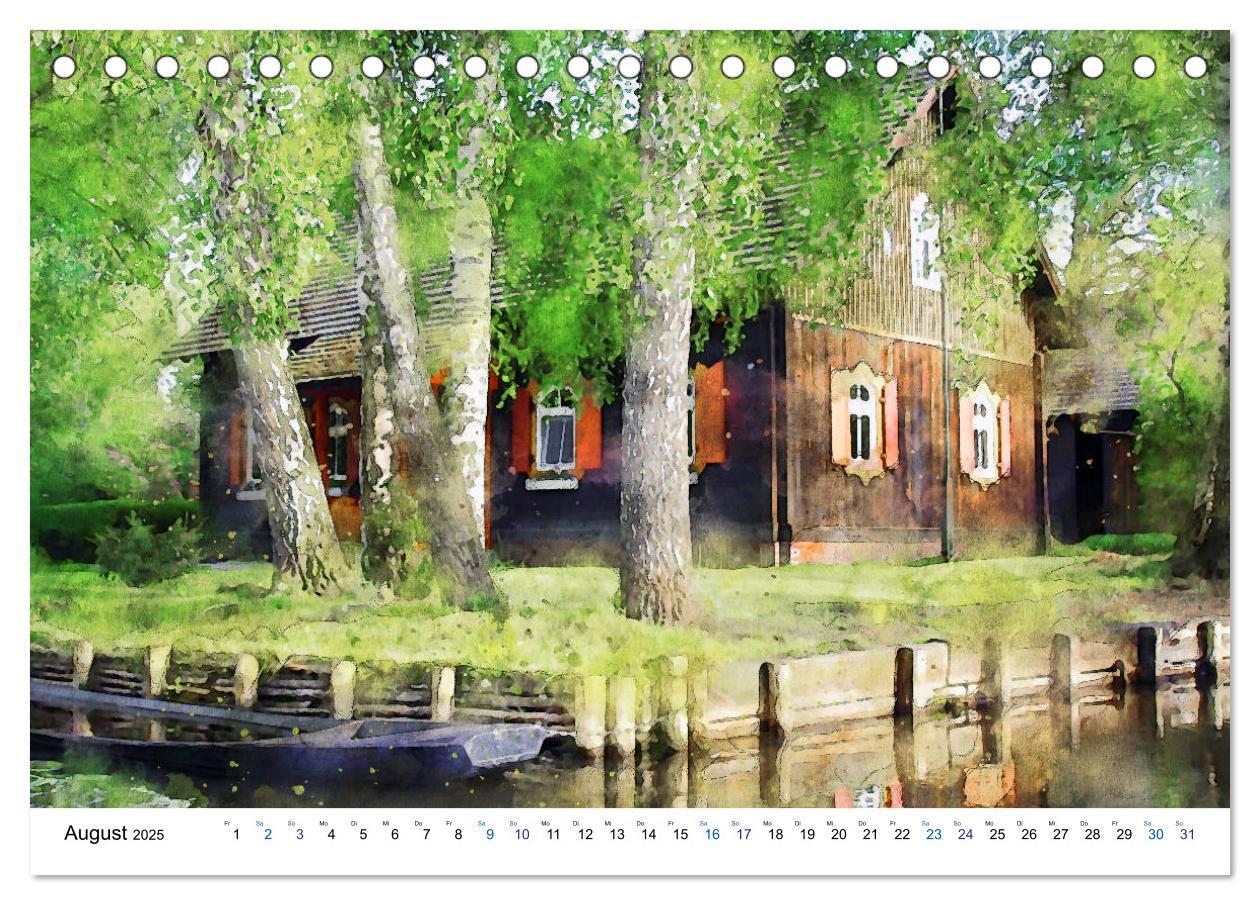 Bild: 9783435110599 | Spreewald Aquarell Impressionen (Tischkalender 2025 DIN A5 quer),...