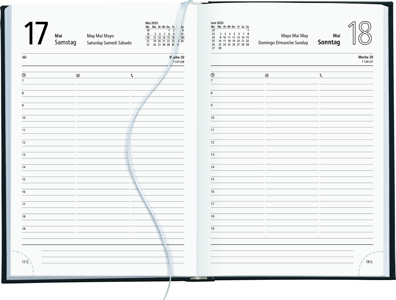 Bild: 4006928025275 | Buchkalender schwarz 2025 - Bürokalender 14,5x21 cm - 1 Tag auf 1...