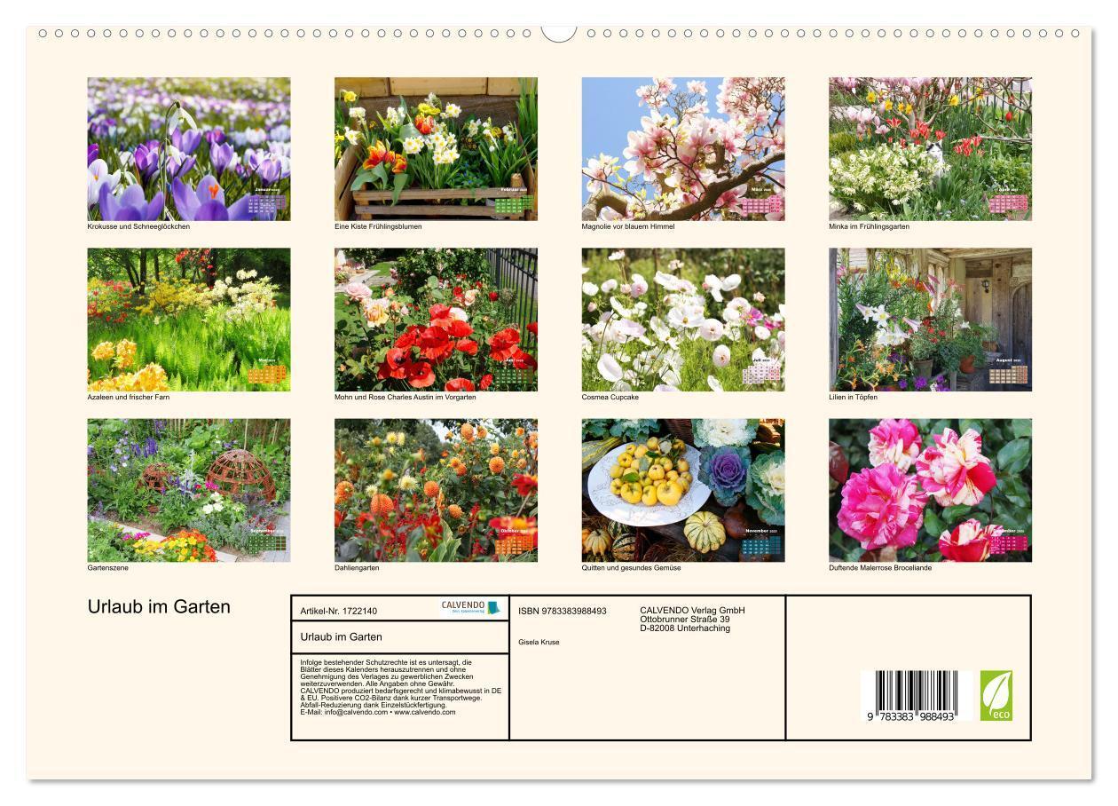 Bild: 9783383988493 | Urlaub im Garten (Wandkalender 2025 DIN A2 quer), CALVENDO...