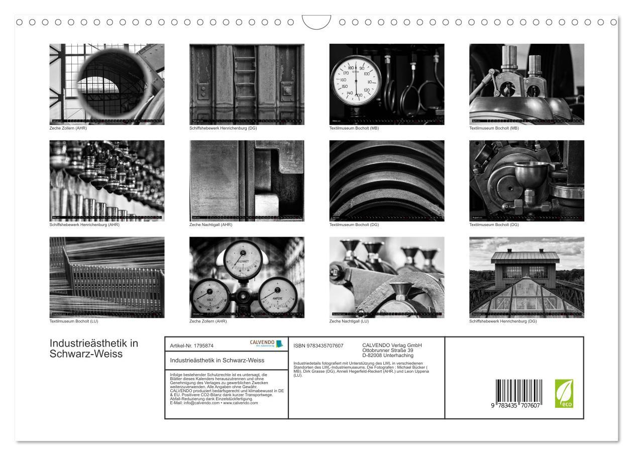 Bild: 9783435707607 | Industrieästhetik in Schwarz-Weiss (Wandkalender 2025 DIN A3 quer),...