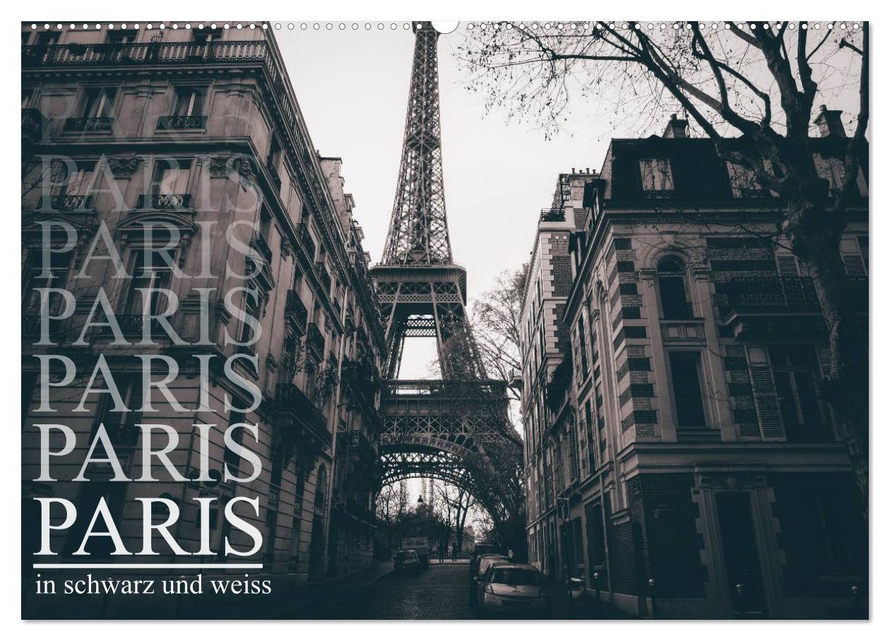 Cover: 9783435564781 | Paris - in schwarz und weiss (Wandkalender 2025 DIN A2 quer),...