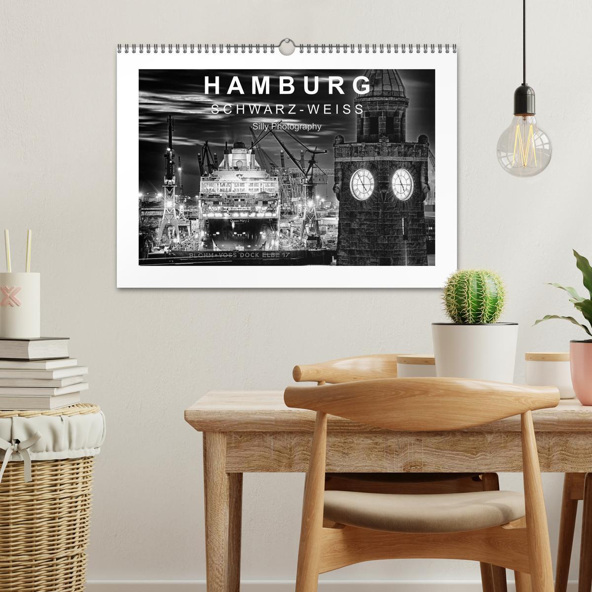 Bild: 9783435653294 | Hamburg in schwarz-weiss (Wandkalender 2025 DIN A3 quer), CALVENDO...