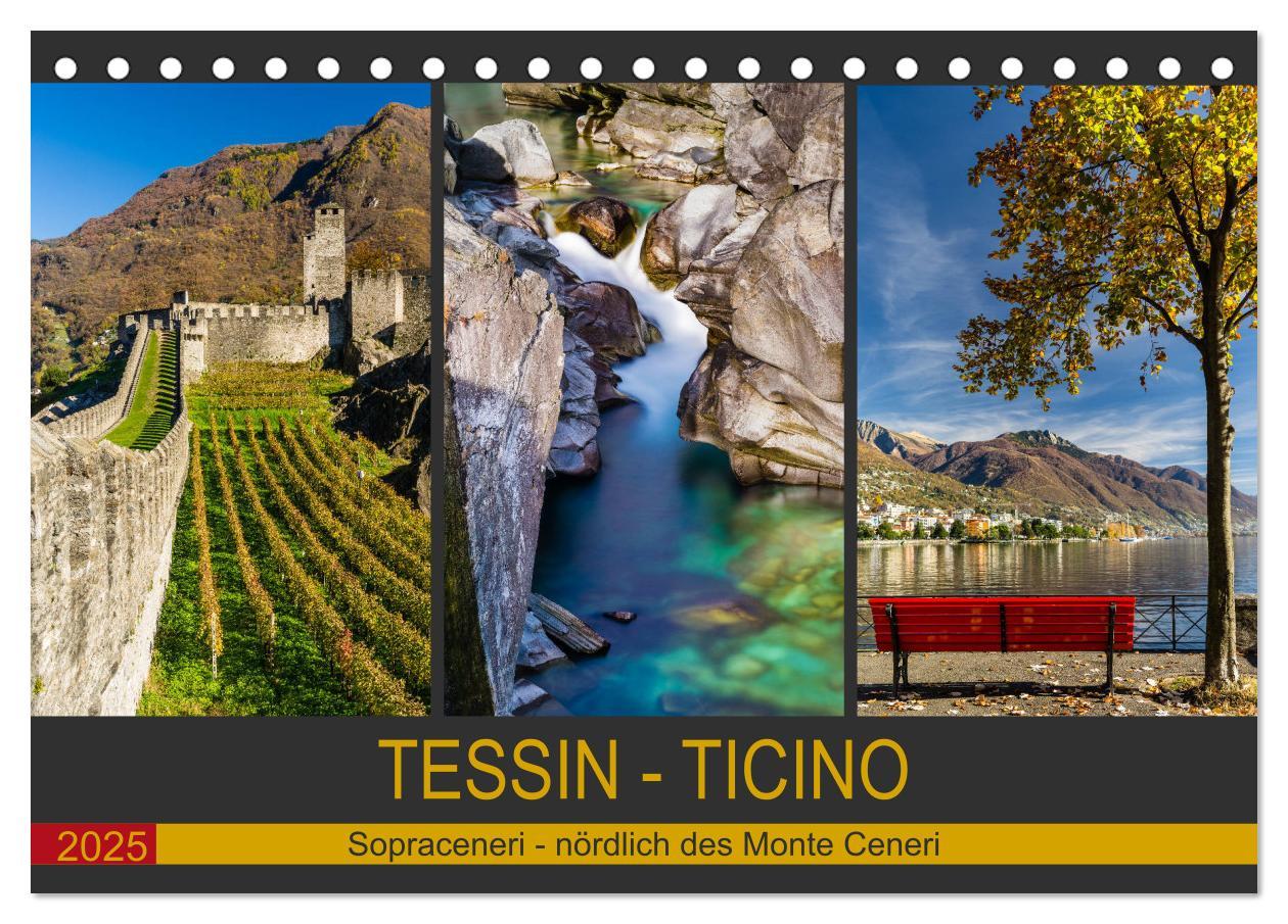 Cover: 9783435321476 | Tessin - Ticino (Tischkalender 2025 DIN A5 quer), CALVENDO...