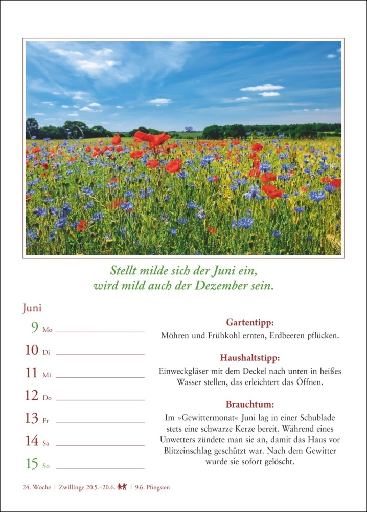 Bild: 9783840033988 | Bauernweisheiten Wochenkalender 2025 - Bauernregeln, Brauchtum,...