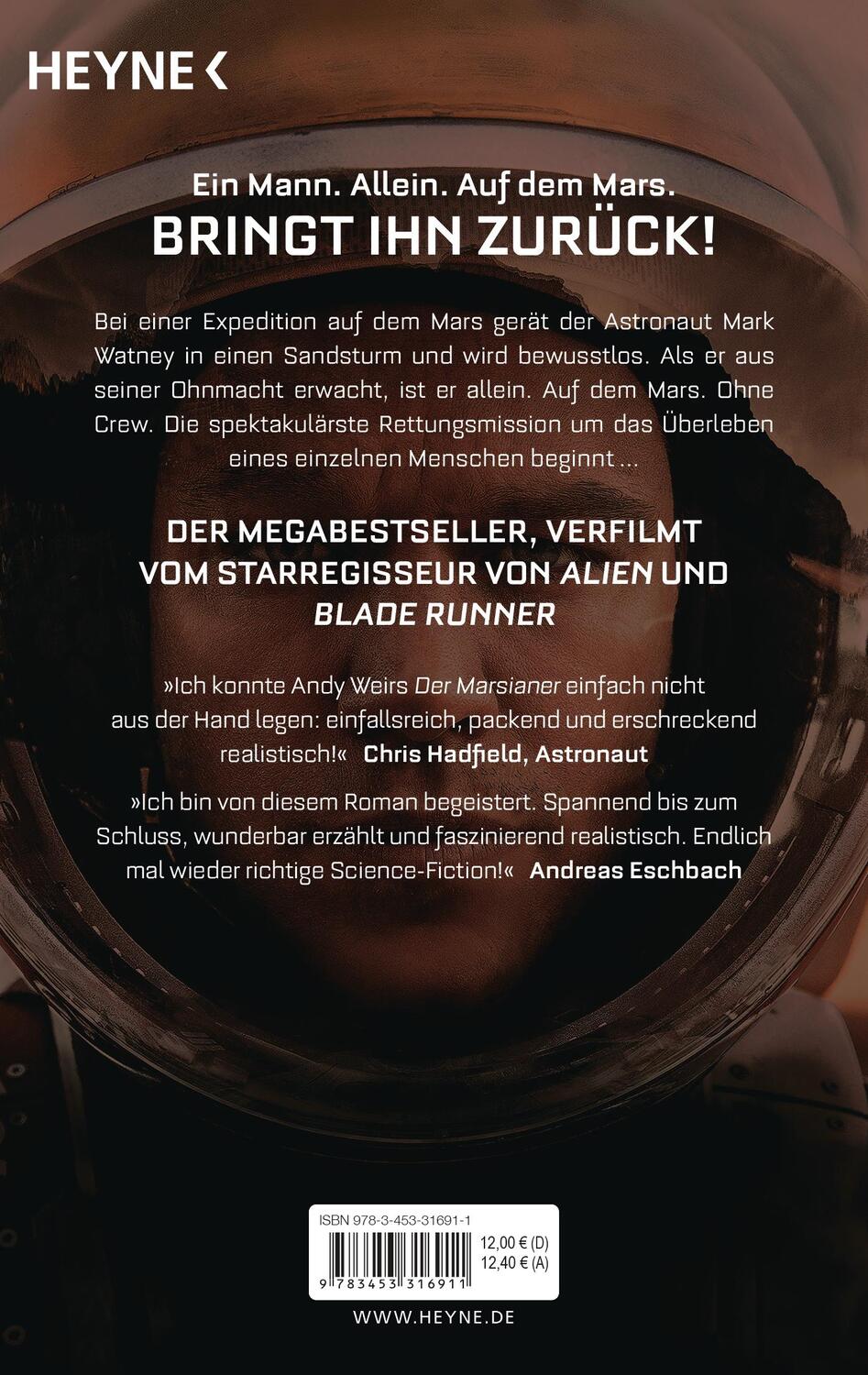 Bild: 9783453316911 | Der Marsianer | Rettet Mark Watney - Roman | Andy Weir | Taschenbuch