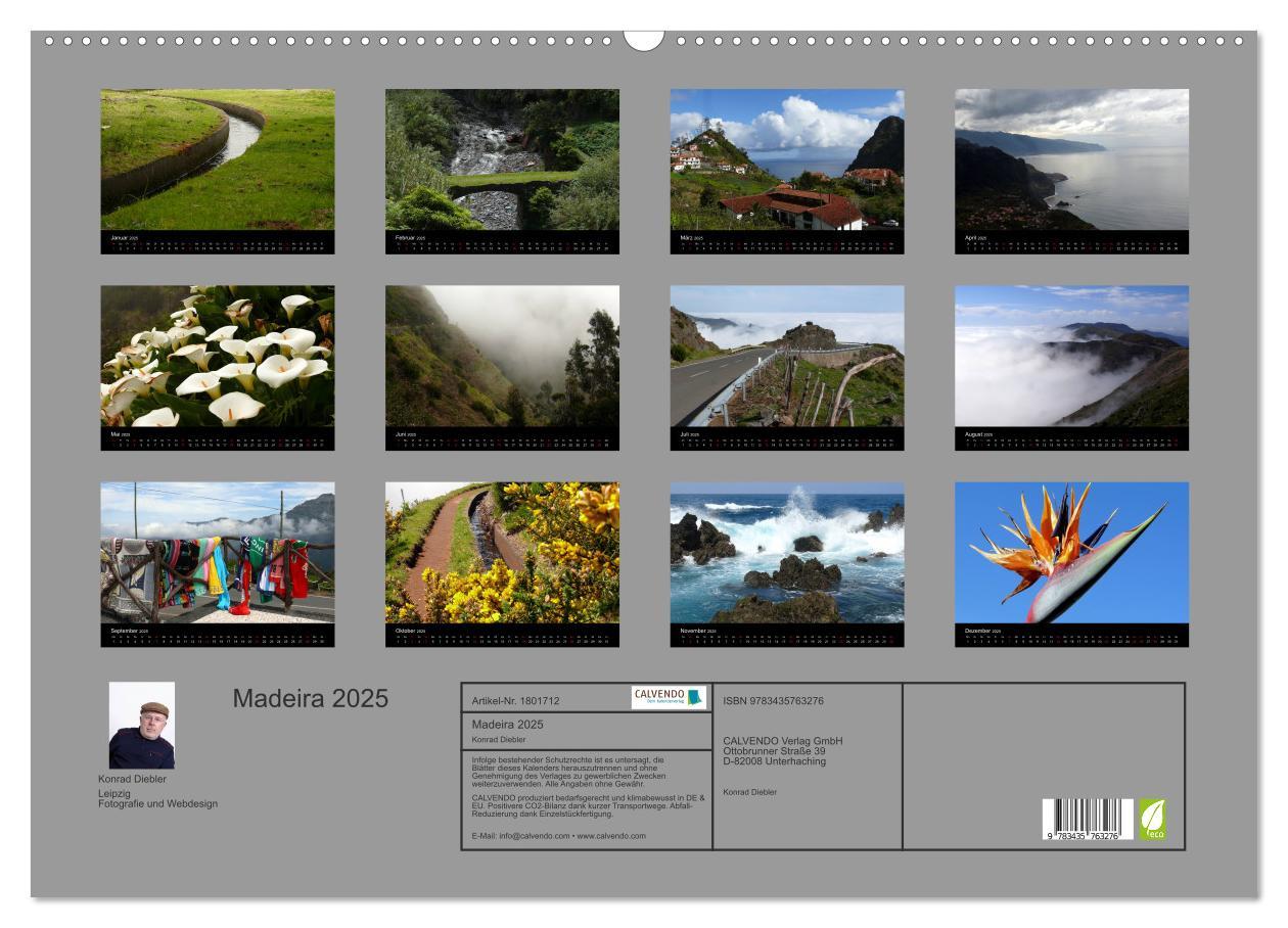 Bild: 9783435763276 | Madeira 2025 (Wandkalender 2025 DIN A2 quer), CALVENDO Monatskalender