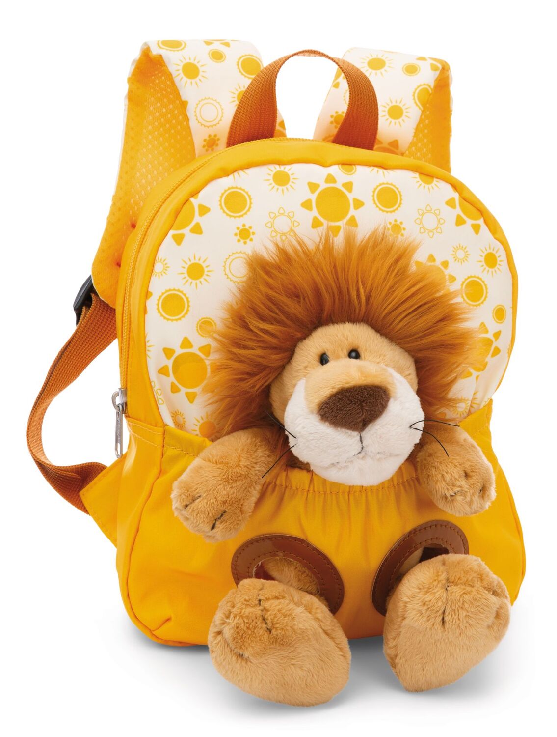 Cover: 4012390498509 | Nici 49850 Rucksack mit Plüschtier 21x26cm Löwe 25cm gelb | 49850