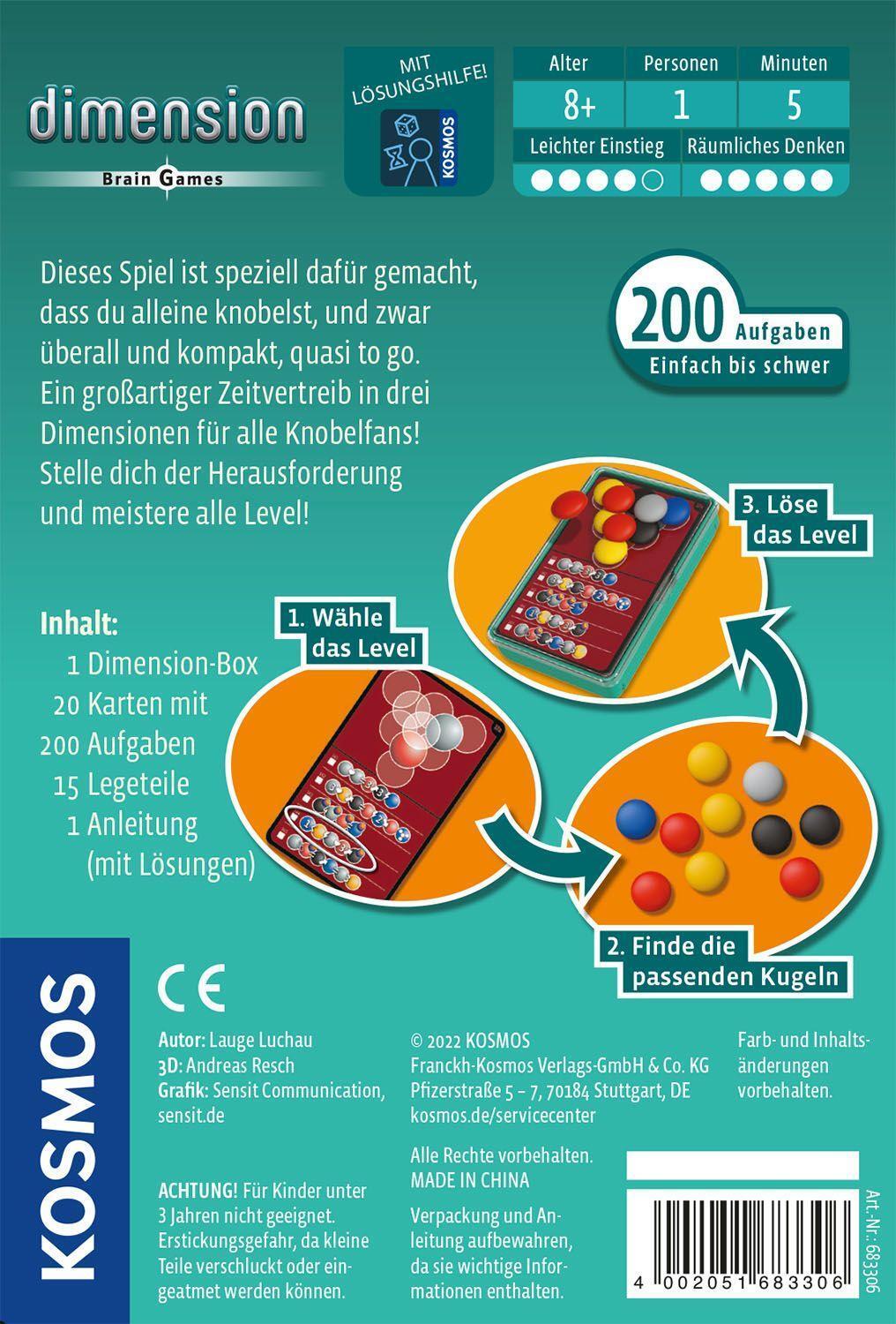 Bild: 4002051683306 | Dimension Brain Games | Lauge Luchau Rosendahl | Spiel | Deutsch