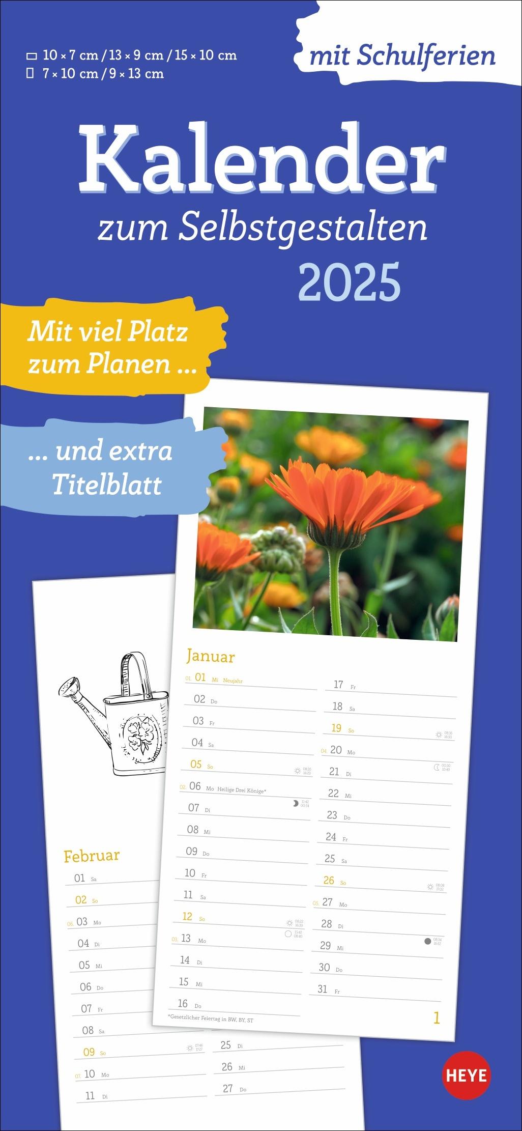 Cover: 9783756407736 | Kalender zum Selbstgestalten 2025 | Heye | Kalender | Spiralbindung