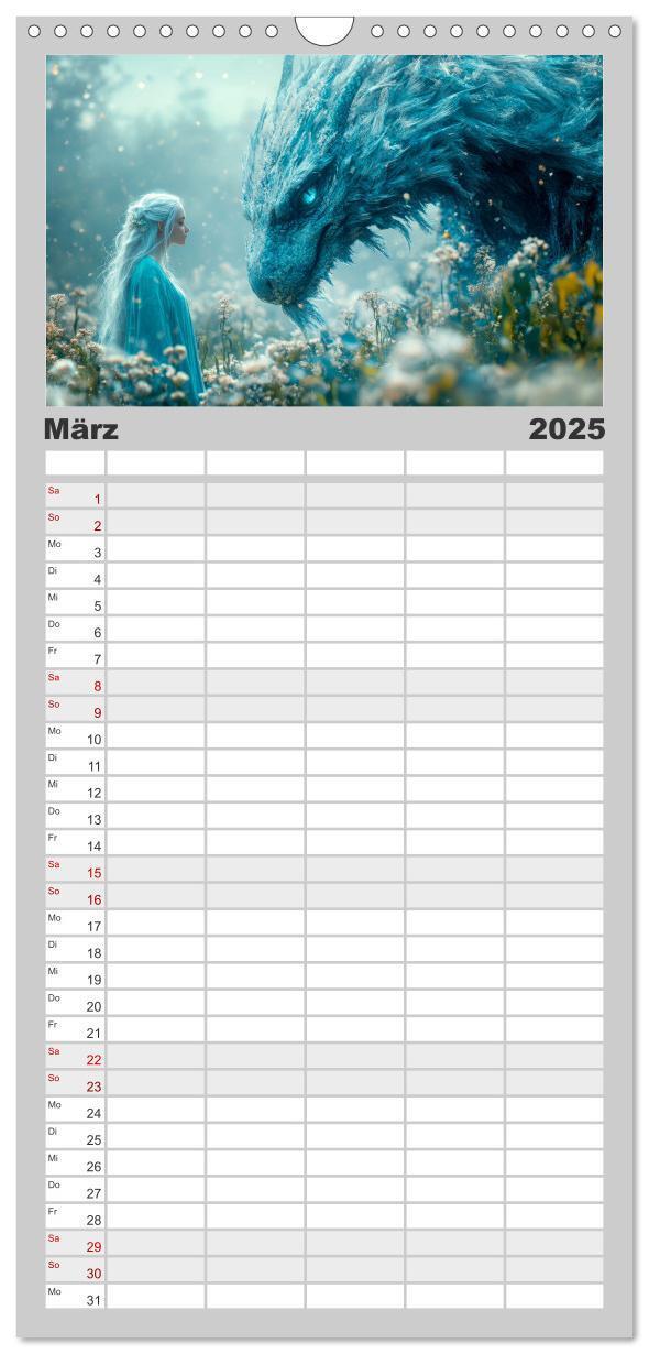 Bild: 9783457192757 | Familienplaner 2025 - FABELWESEN Märchenhafte Träume mit 5 Spalten...
