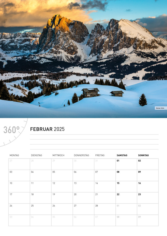 Bild: 9783968555768 | 360° Südtirol Broschürenkalender 2025 | Alexander Pichler (u. a.)