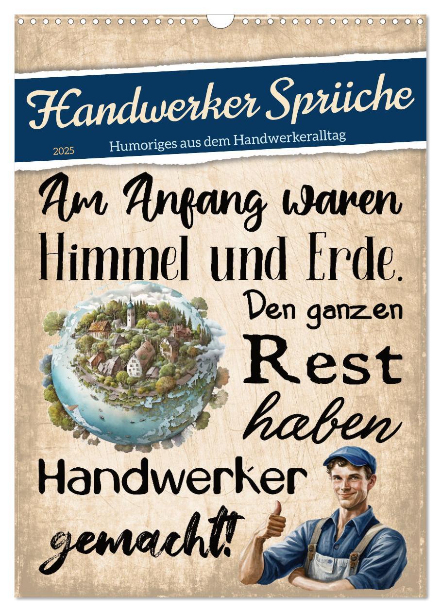 Cover: 9783435872213 | Handwerker Sprüche (Wandkalender 2025 DIN A3 hoch), CALVENDO...