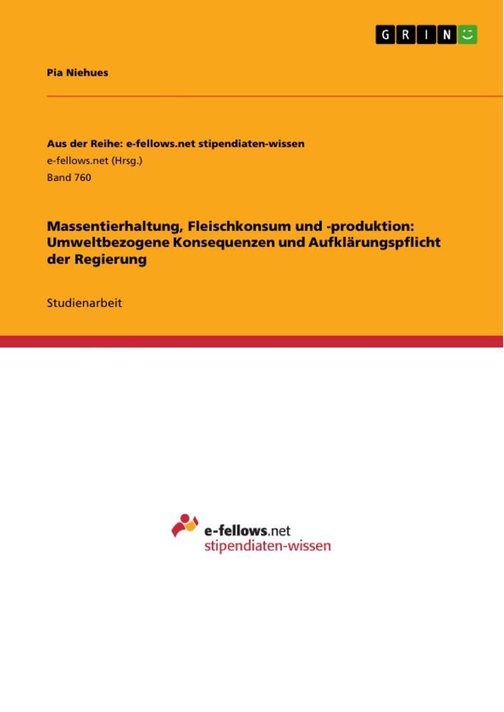 Cover: 9783656479161 | Massentierhaltung, Fleischkonsum und -produktion: Umweltbezogene...