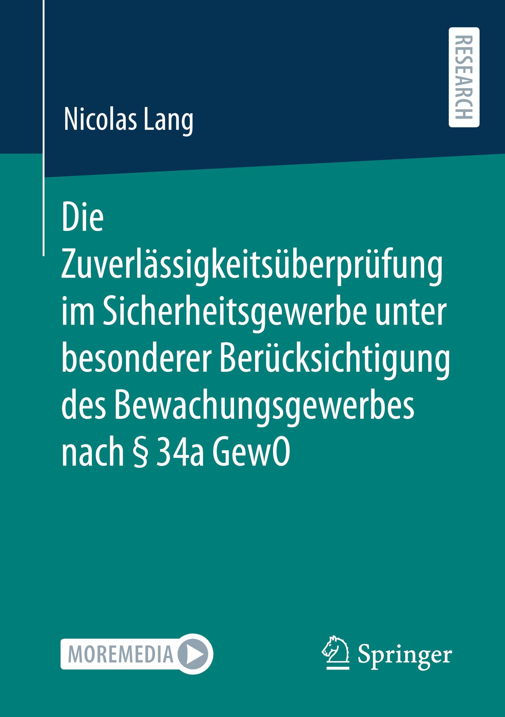 Cover: 9783658453701 | Die Zuverlässigkeitsüberprüfung im Sicherheitsgewerbe unter...