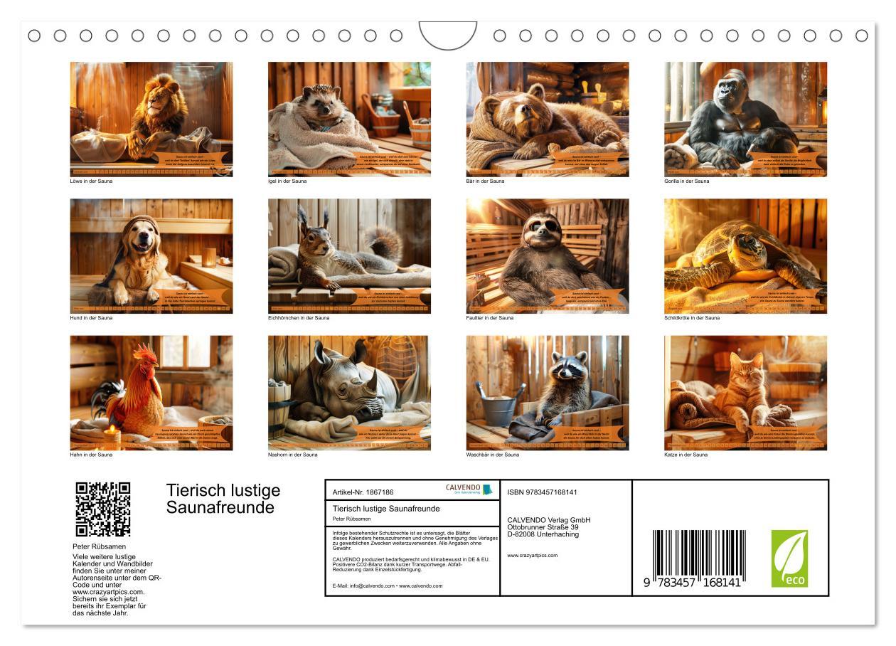 Bild: 9783457168141 | Tierisch lustige Saunafreunde (Wandkalender 2025 DIN A4 quer),...