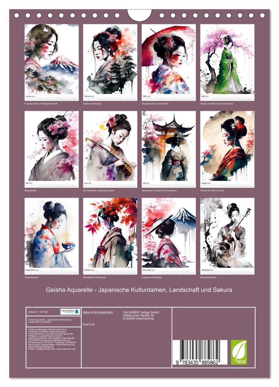 Bild: 9783435885862 | Geisha Aquarelle - Japanische Kulturdamen, Landschaft und Sakura...