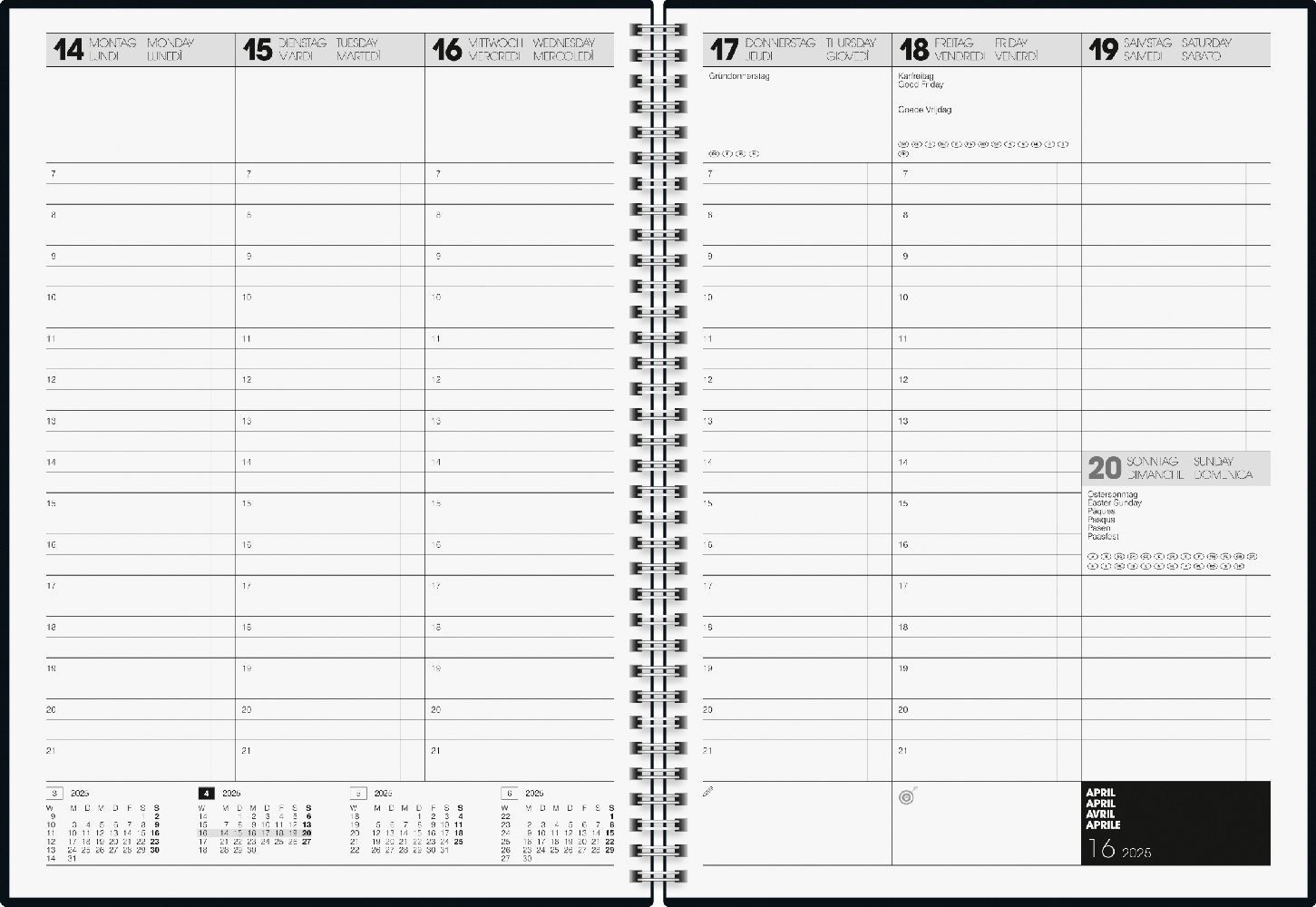 Bild: 4061947128505 | Buchkalender Modell 781 (2025) | 2 Seiten = 1 Woche, A4 | Kalender