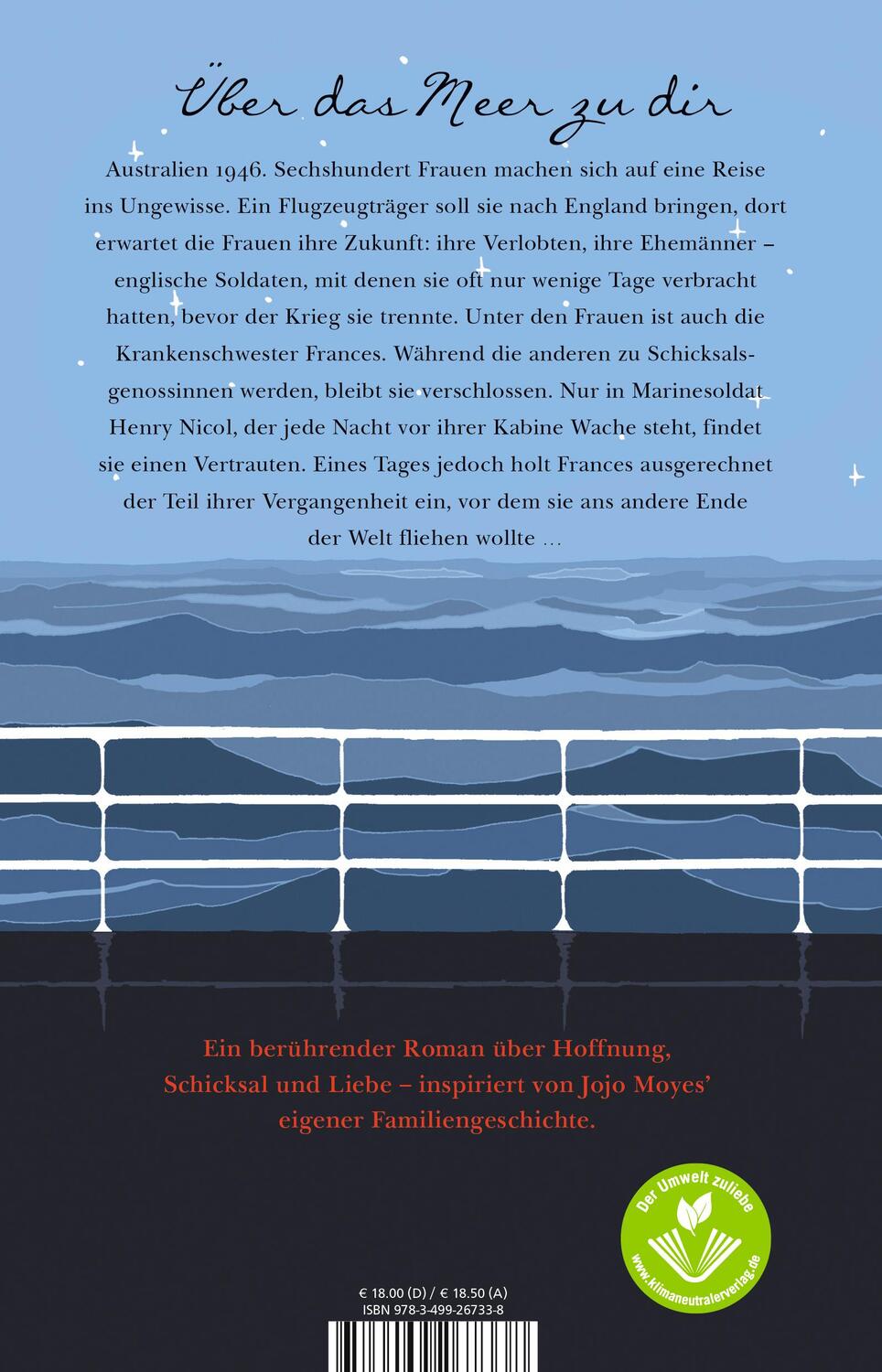 Rückseite: 9783499267338 | Über uns der Himmel, unter uns das Meer | Jojo Moyes | Taschenbuch