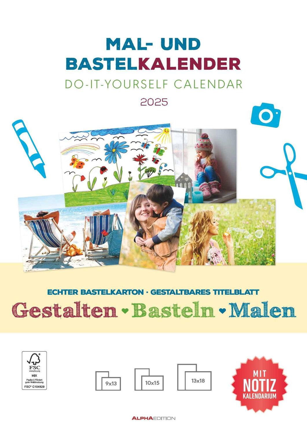 Cover: 4251732341848 | Mal- und Bastelkalender 2025 mit Platz für Notizen - weiß - 21 x...