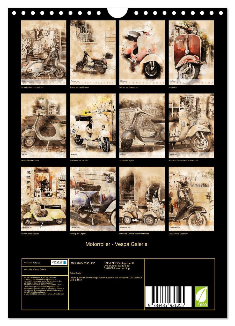 Bild: 9783435931255 | Motorroller - Vespa Galerie (Wandkalender 2025 DIN A4 hoch),...