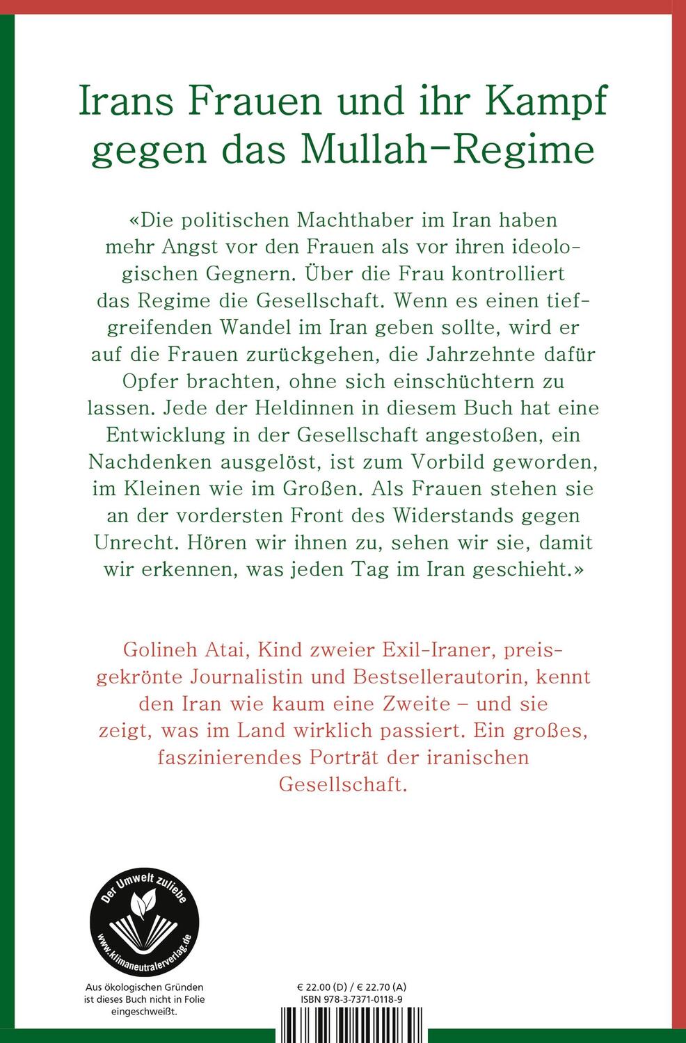 Rückseite: 9783737101189 | Iran - die Freiheit ist weiblich | Golineh Atai | Buch | Deutsch