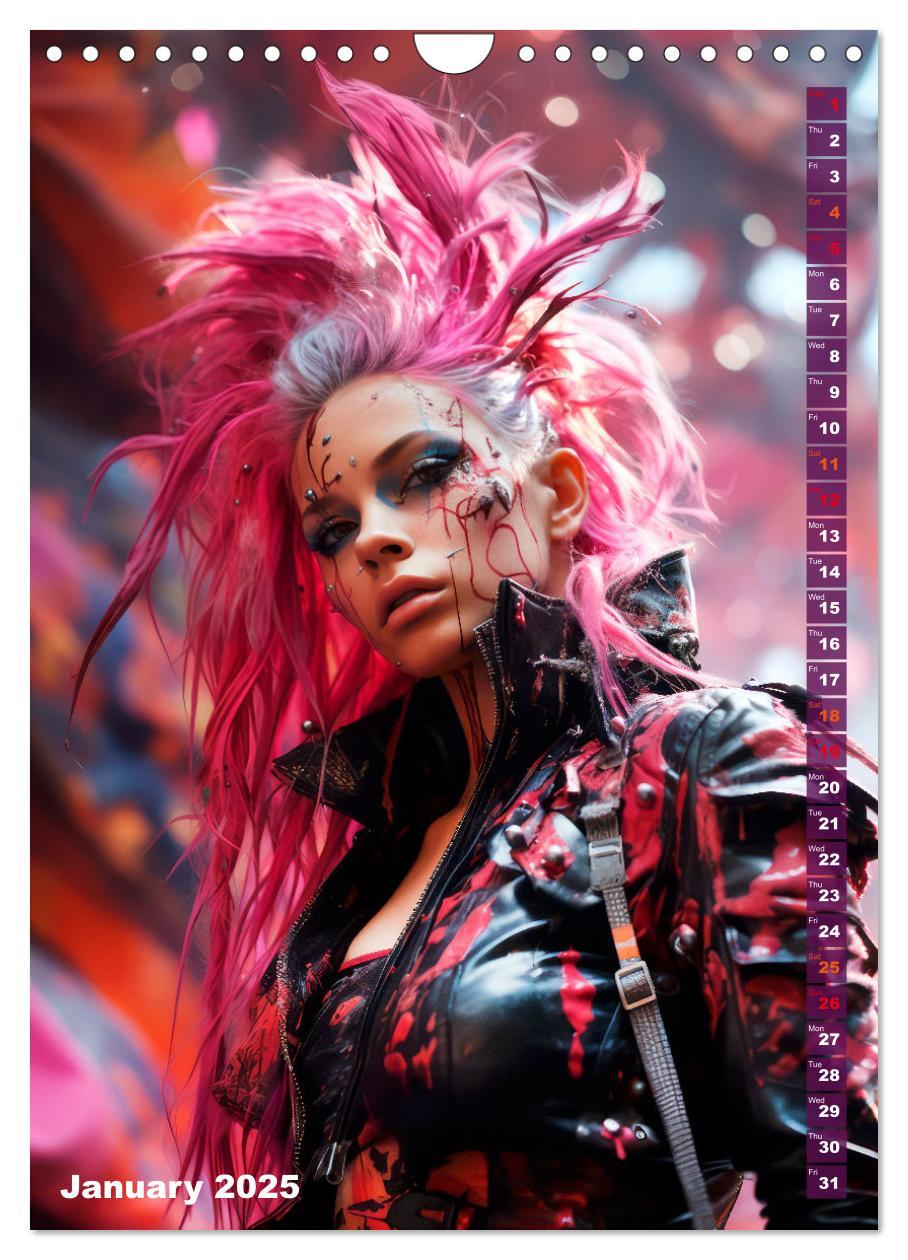 Bild: 9781325999972 | ROCK LADIES Cyber, goth, punk and more (Wall Calendar 2025 DIN A4...