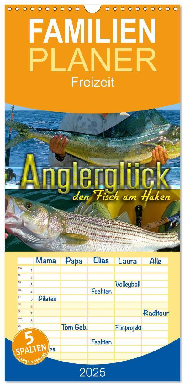 Cover: 9783457100035 | Familienplaner 2025 - Anglerglück - den Fisch am Haken mit 5...