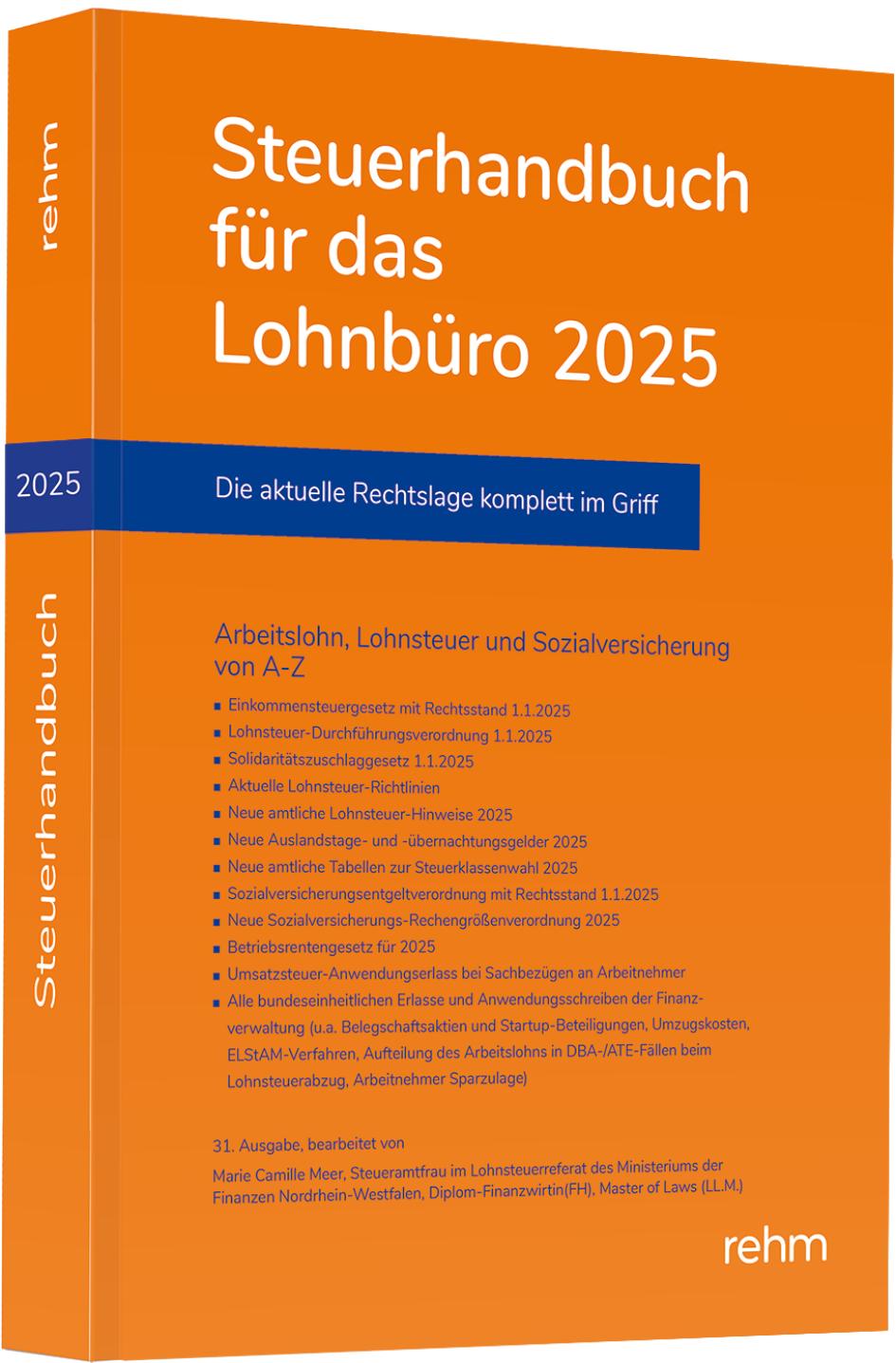 Cover: 9783807329017 | Steuerhandbuch für das Lohnbüro 2025 | Marie Camille Meer | Buch