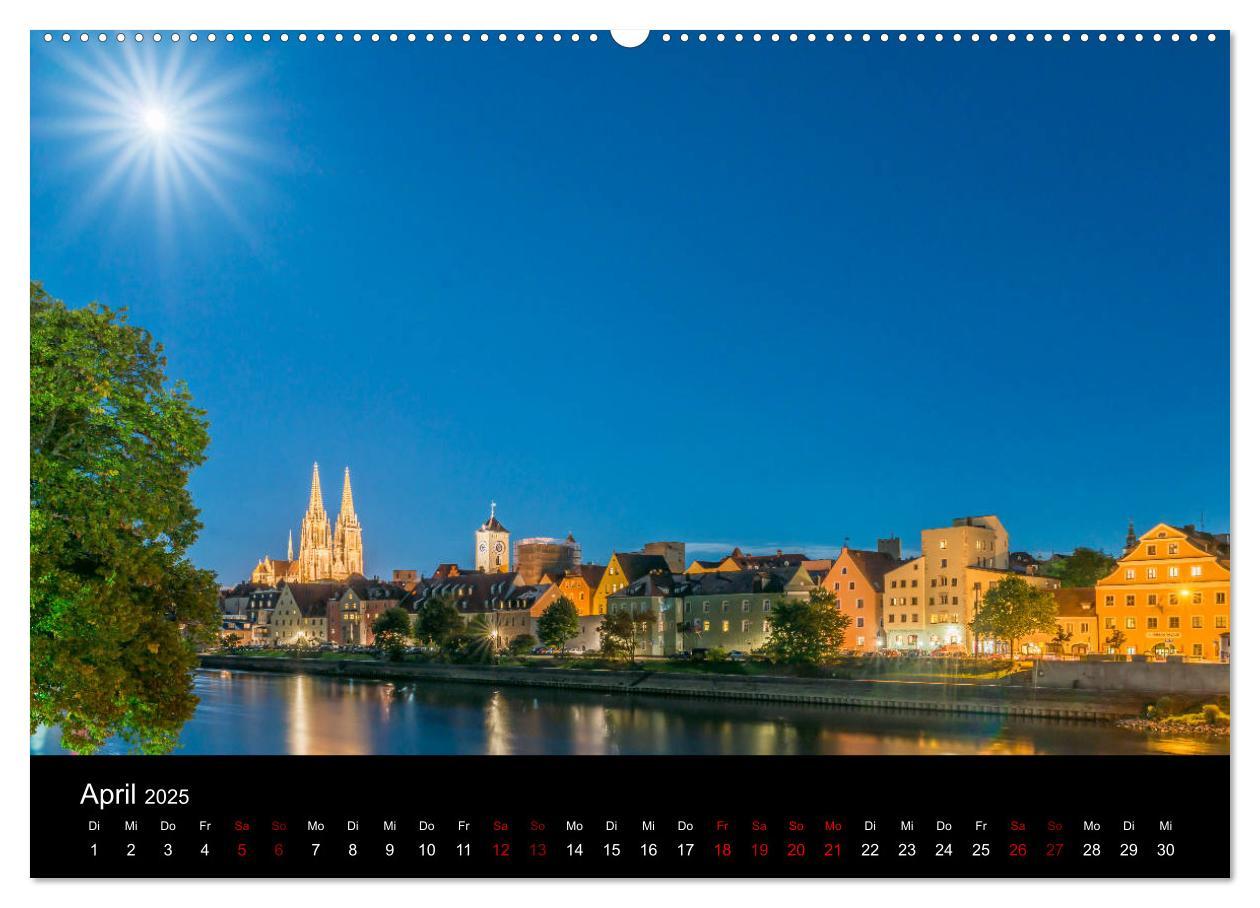 Bild: 9783435374816 | Regensburg bei Nacht (hochwertiger Premium Wandkalender 2025 DIN A2...