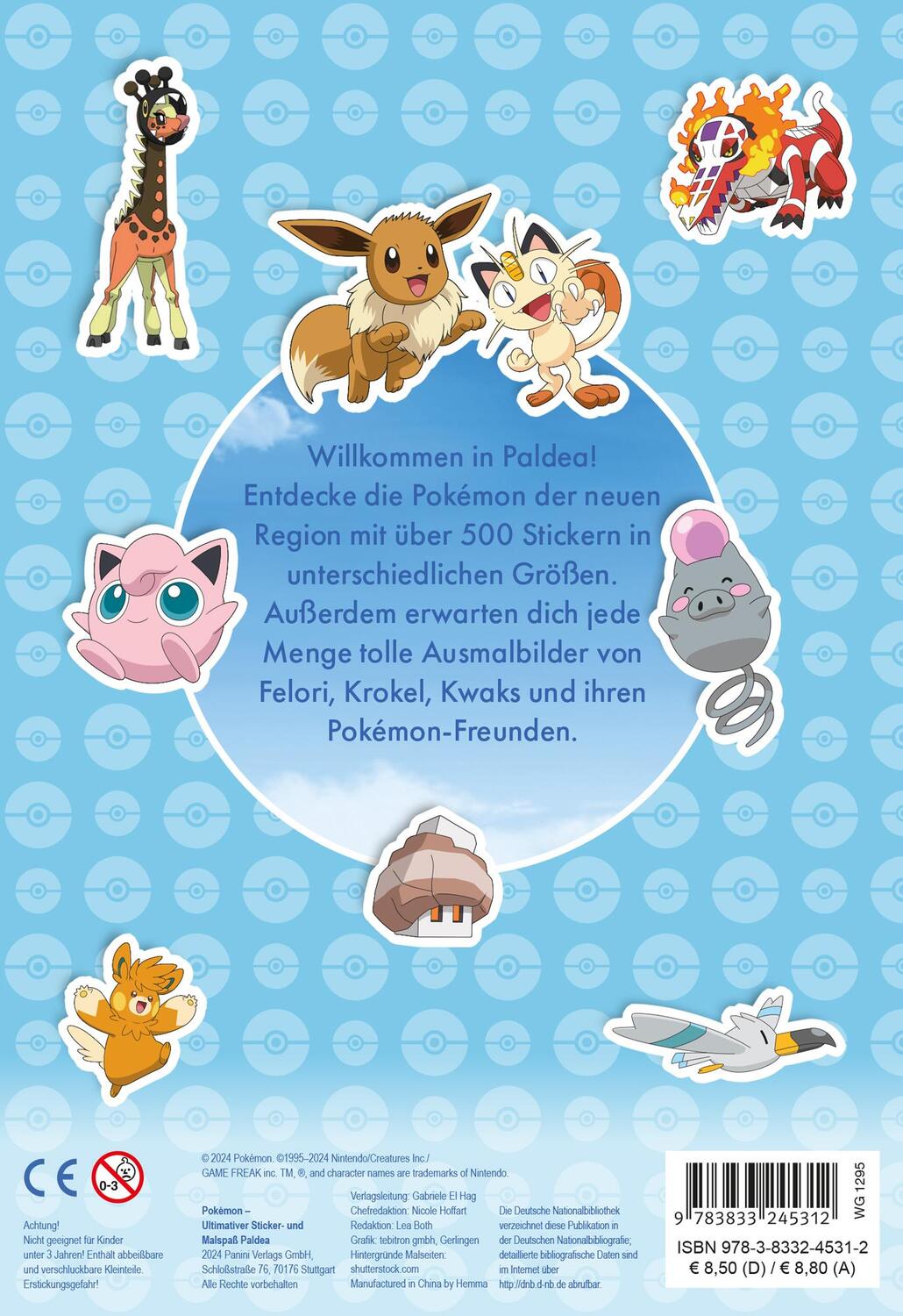 Rückseite: 9783833245312 | Pokémon: Ultimativer Sticker- und Malspaß Paldea | Pokémon | Buch