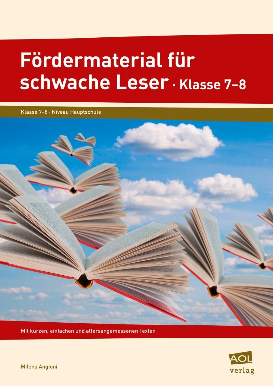 Cover: 9783403199274 | Fördermaterial für schwache Leser - Klasse 7-8 | Milena Angioni | 2016