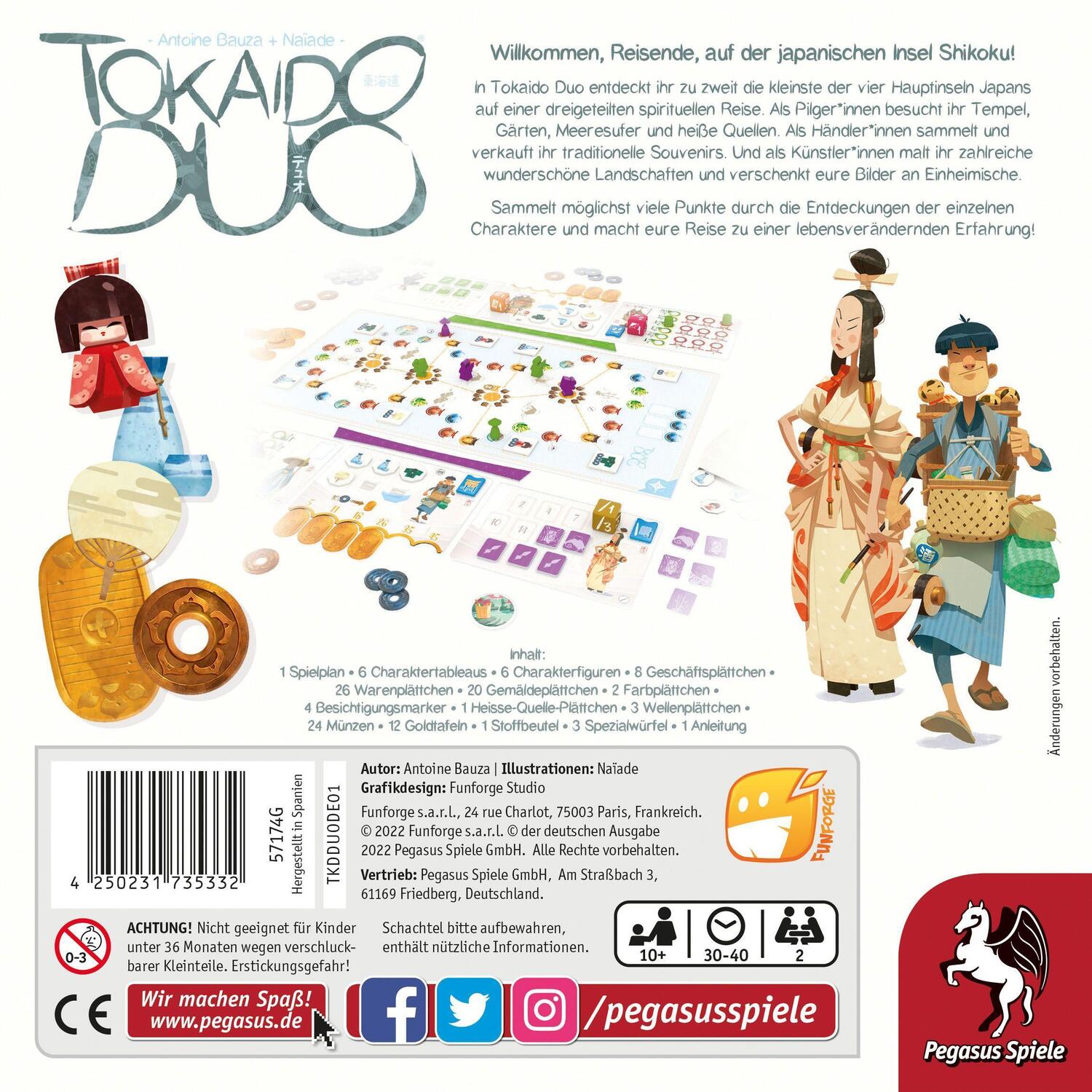 Bild: 4250231735332 | Tokaido Duo | Spiel | Deutsch | 2022 | Pegasus | EAN 4250231735332