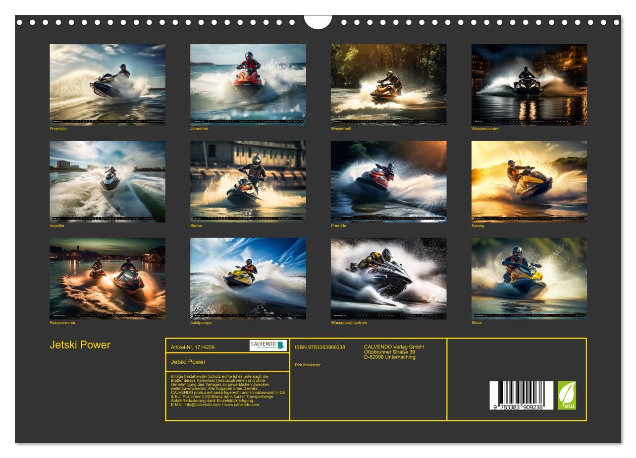 Bild: 9783383909238 | Jetski Power (Wandkalender 2025 DIN A3 quer), CALVENDO Monatskalender