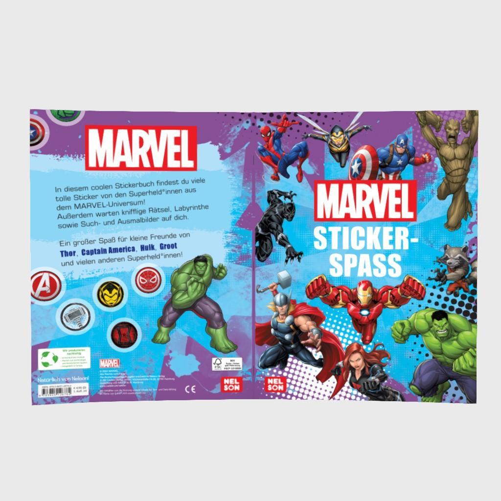 Bild: 9783845126784 | MARVEL: Stickerspaß | Mit coolen Stickern, Rätseln und Ausmalseiten