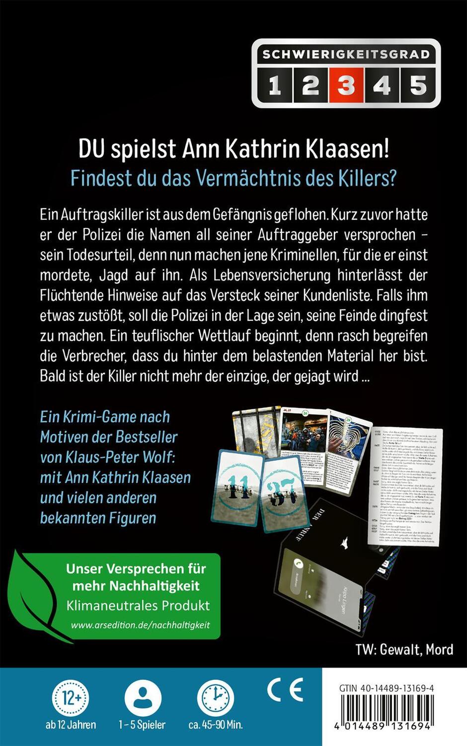 Rückseite: 4014489131694 | Ostfriesenrätsel | 50 Escape-Karten | Klaus-Peter Wolf (u. a.) | Spiel