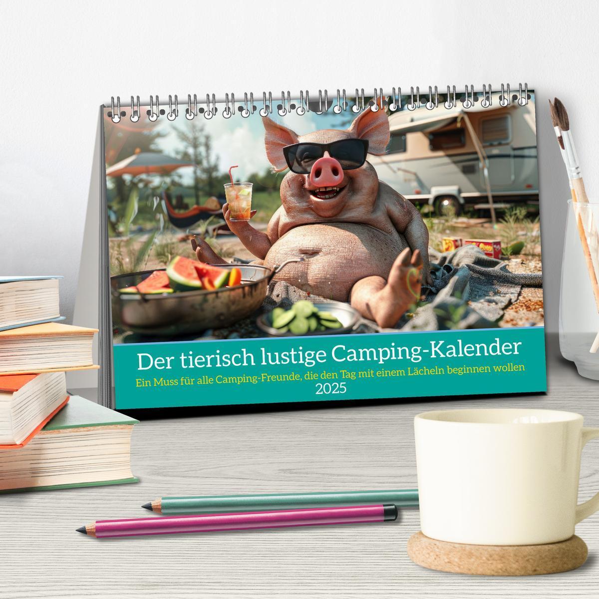 Bild: 9783457181966 | Der tierisch lustige Camping-Kalender (Tischkalender 2025 DIN A5...